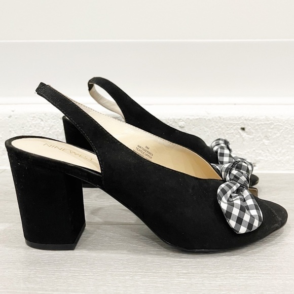 Nine West Gaerwen Slingback Sandal Gingham Knot 9 - Picture 1 of 10